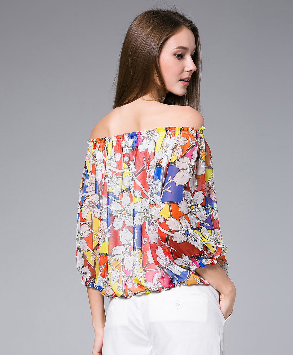 Tops - Flowers Printed silk georgette top